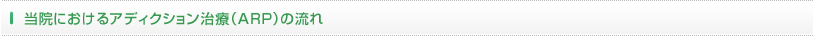 当院におけるアディクション治療（ARP）の流れ